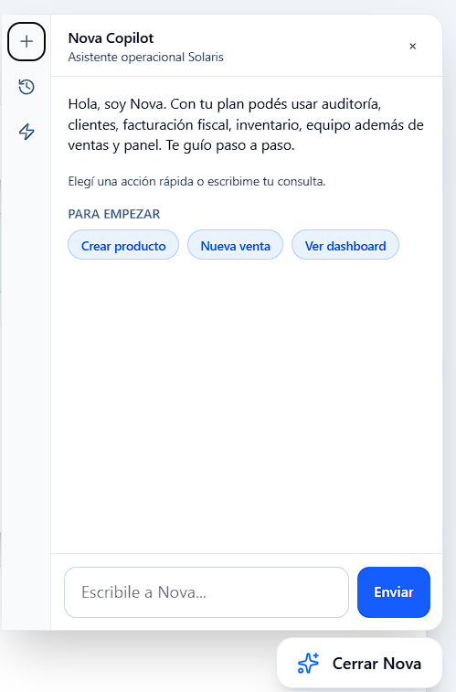Nova Copilot chat interface preview